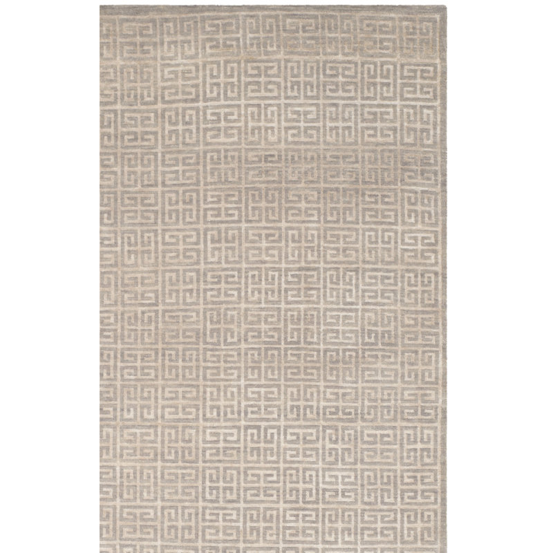 Tapis taupe noué à la main Zolder, Rectangle 9 pi x 12 pi