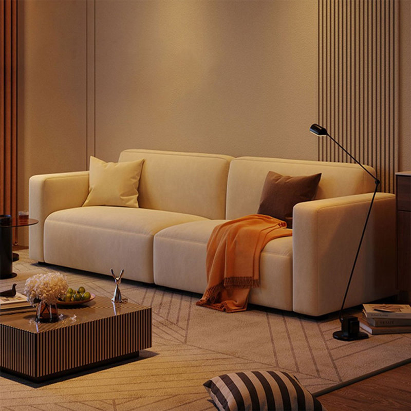 Beige Polyester Modular Sofa cushion Loveseat