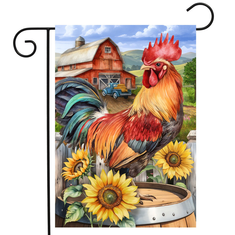 Drapeau de jardin coq Farmyard