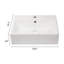 21" W x 16" L White Ceramic Rectangular Bathroom Drop-in Vessel Sink with Overflow Hole