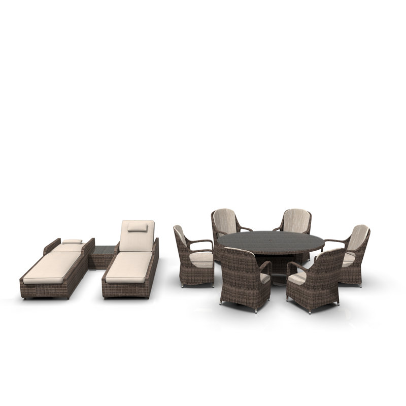 Algird 8 - Person Patio Conversation Set with Cushions