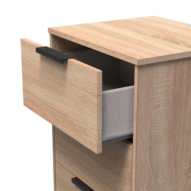 Atsumi 45cm W Manufactured Wood Bedside Table, Bardolino Oak
