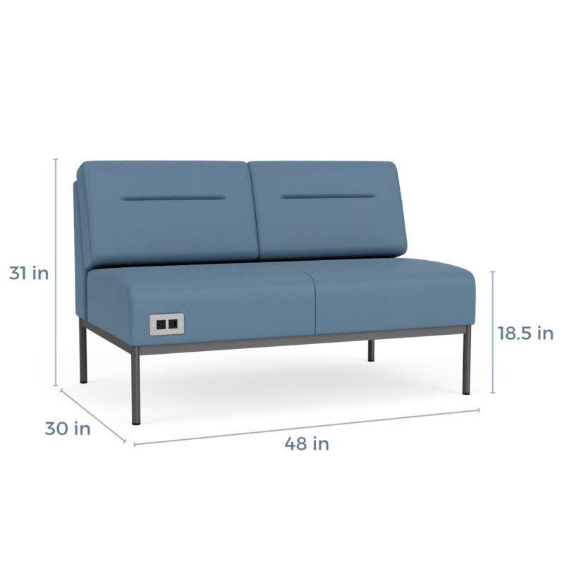 Causeuse Darsey, Avec alimentation, Gris anthracite, Open House Quarry - bleu