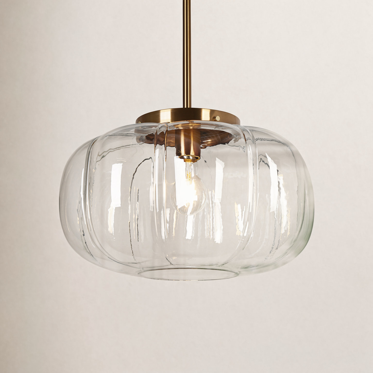 Beltran Dimmable Dome Single Light Pendant, Transparent