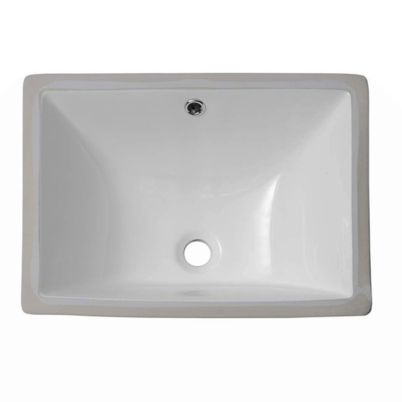 Lavabo de salle de bain rectangulaire en céramique avec trop-plein 18,5 "X 13,5"
