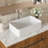 21"x14" White Ceramic Rectangular Bathroom Sink
