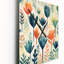 Horloge murale abstraite sarcelle corail à motif floral scandinave-149018999