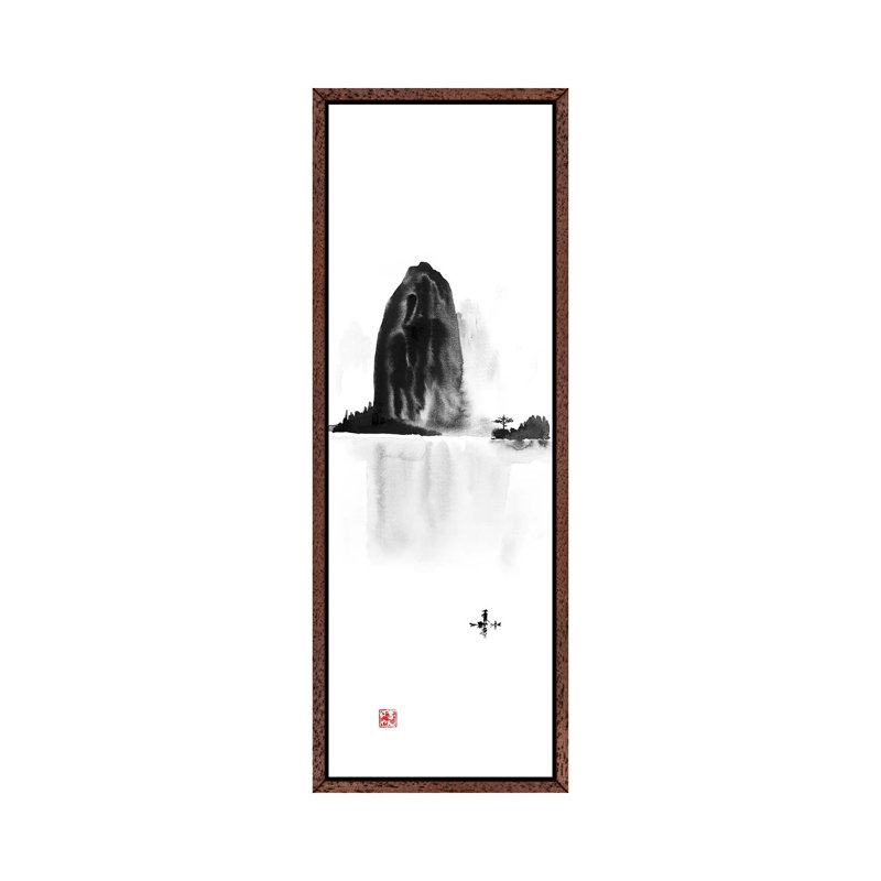 Ile by Péchane - Panoramic Print on Canvas, 121.92 cm H x 40.64 cm W, Classic Brown Wood Framed