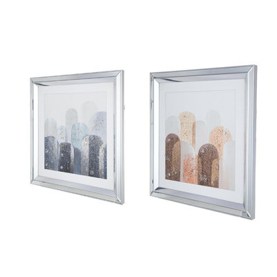 Art mural encadré miroir Kaiden sur fond de teinte douce