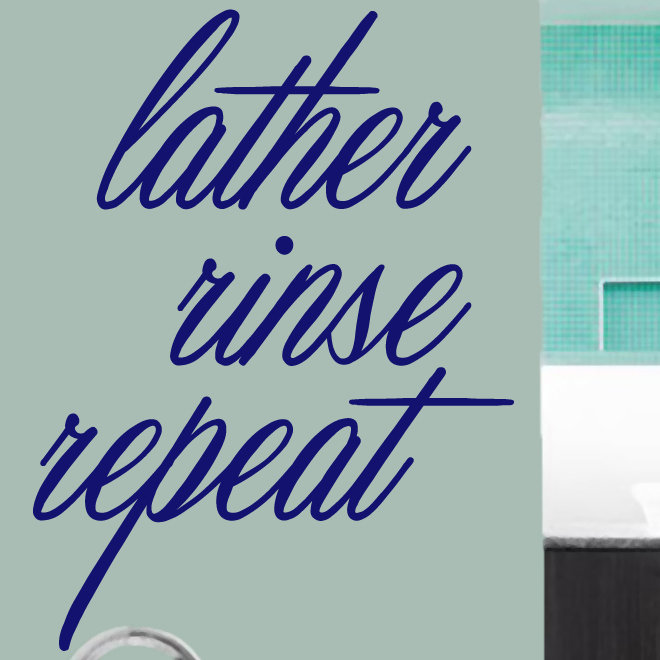 Décalcomanie murale répétition de rince lather, Bleu marine