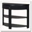 Console cannelée demi-lune avec tiroir et tablettes-600970661