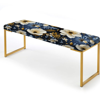 Upholstered Gold Bench