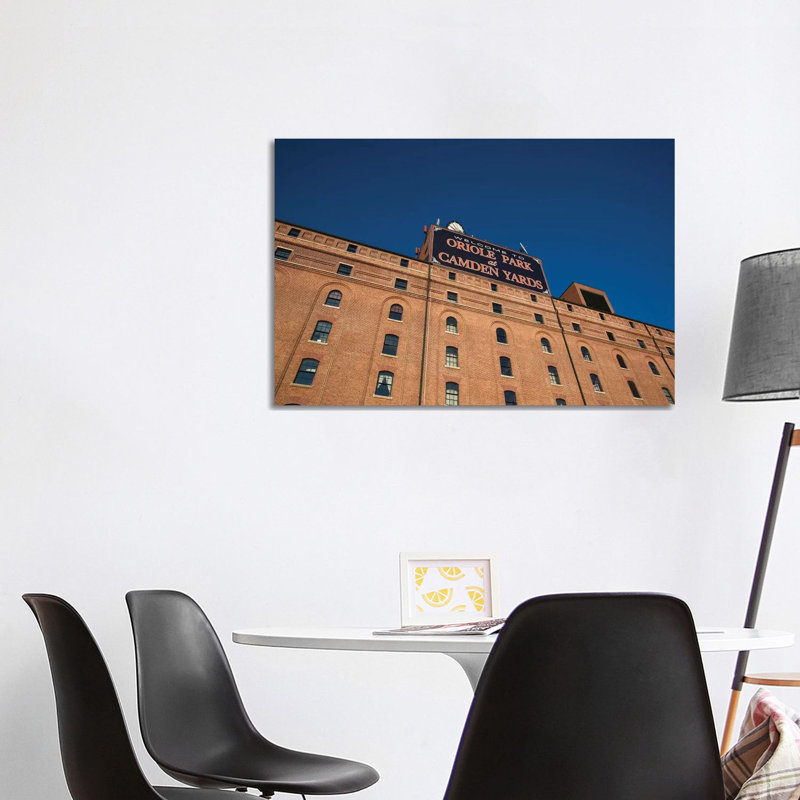 Low Angle View Of A Baseball Park, Oriole Park At Camden Yards, Baltimore, Maryland, USA by Panoramic Images - Wrapped Canvas Print