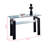 Modern Console Table with 2-Tier Storage Shelf, 47.24" Tempered Glass Top and Stainless Steel Legs, Entryway Table for Hallway, Living Room, and Behind Sofa-426106219