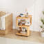 Table d'appoint roulante en bois massif naturel à 3 niveaux, finition naturelle-734666282