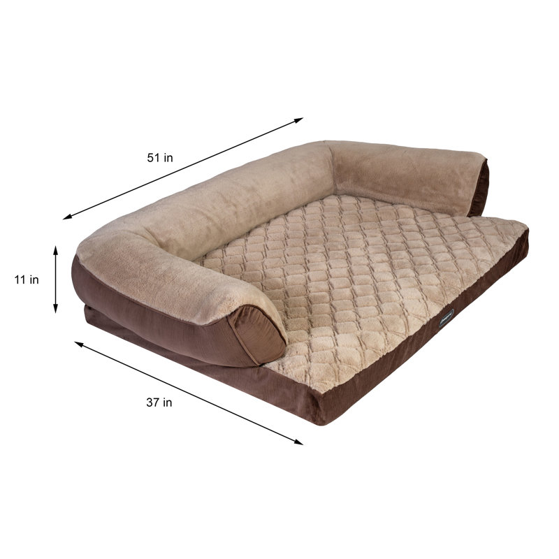 Lit pour animal de compagnie Beautyrest, Brun, Très grand (l 51 po x P 37 po x H 11 po)