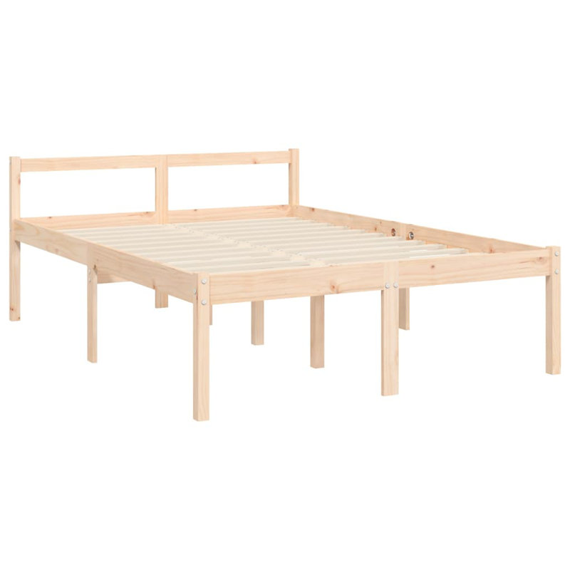 Anniki Solid Wood Bed, European Double (140 x 200cm), Brown