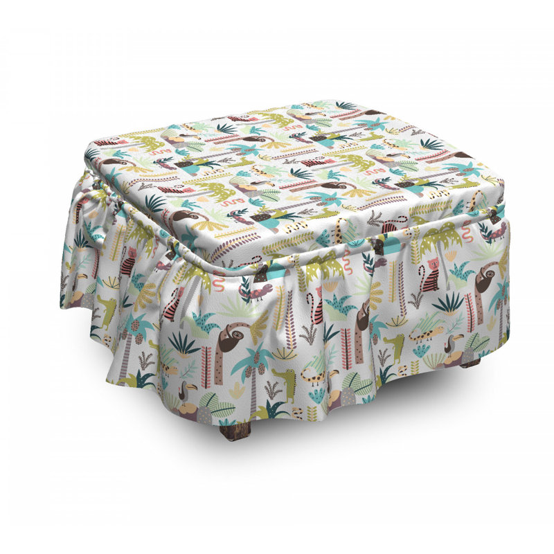 Housse pour repose-pieds tropic forest animaux