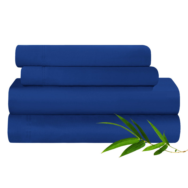 Ensemble de draps 100% rayonne de bambou Blue Nile Mills, Bleu fumé, Ensemble de draps pour taille de lit simple TG ave