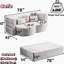 Lit pliant pleine grandeur, tissu, avec support en mousse, 2 coussins, beige, sans assemblage, pour chambre d'amis