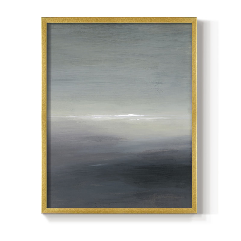 Reproduction encadrée Windy Moor II - bois massif, Or, H 28 po x l 22 po