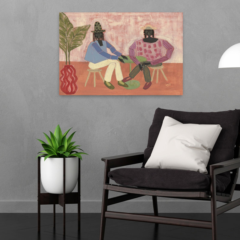 «With A Friend», art moderne de l'architecture végétale colorée, H 16 po x l 24 po