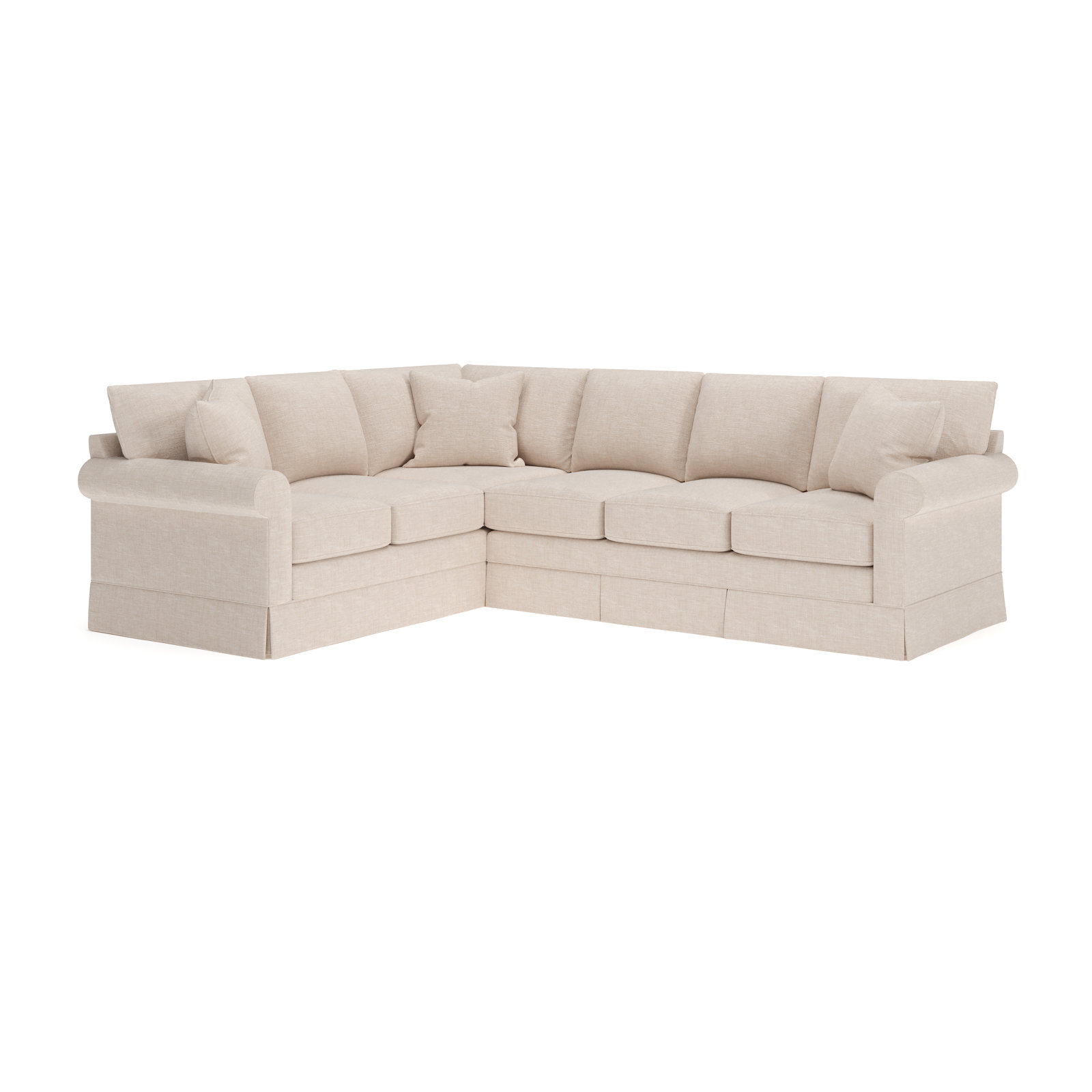 Friedman L-Sectional, Left Hand Facing, Lena Sand Performance Linen Blend