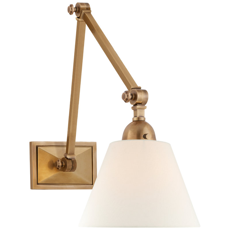 Alexa Hampton Jane Double Library Wall Light, Antique Brass