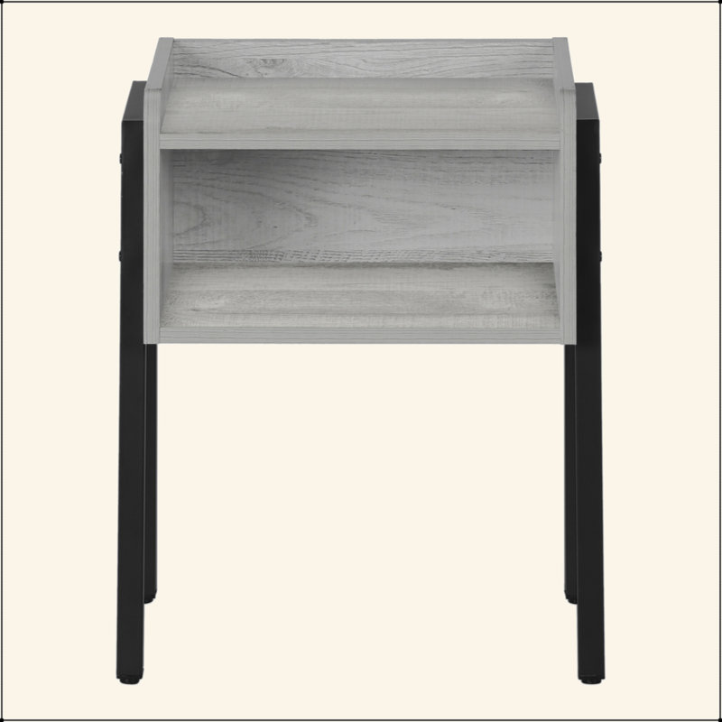 Table de chevet polyvalente en bois avec rangement et pieds réglables, idéale pour la décoration de la chambre à coucher et du salon.