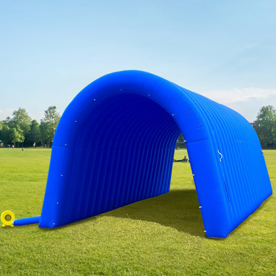 Très grand tunnel d'entrée gonflable avec ventilateur interne, passage pour événements sportifs et événementiel (bleu, 24 x 10 x 10 pi)
