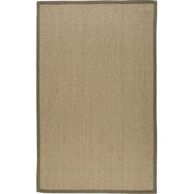 Beige Green Floral Jute Rug