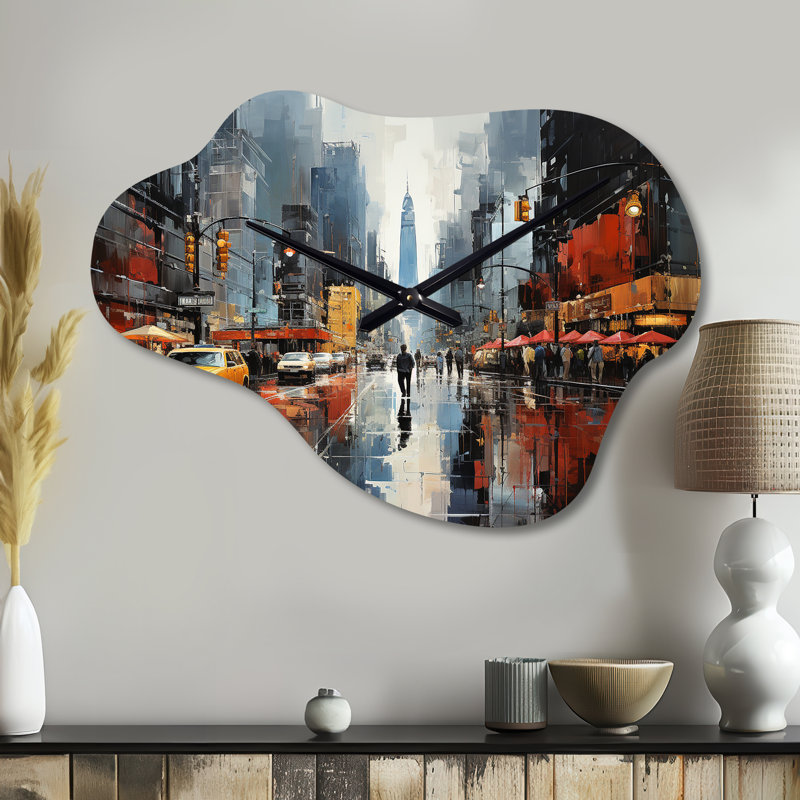 Cityscape Collage VI - horloge murale asymétrique, Petit