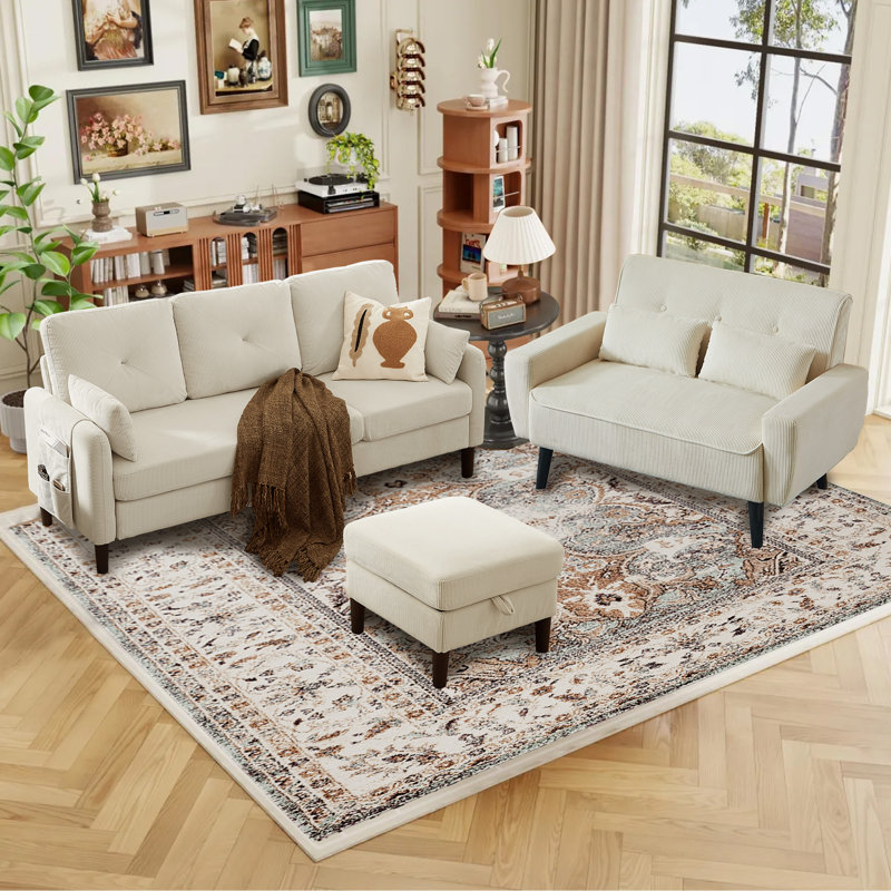 Ensemble de salon 3 pièces Susete, Beige
