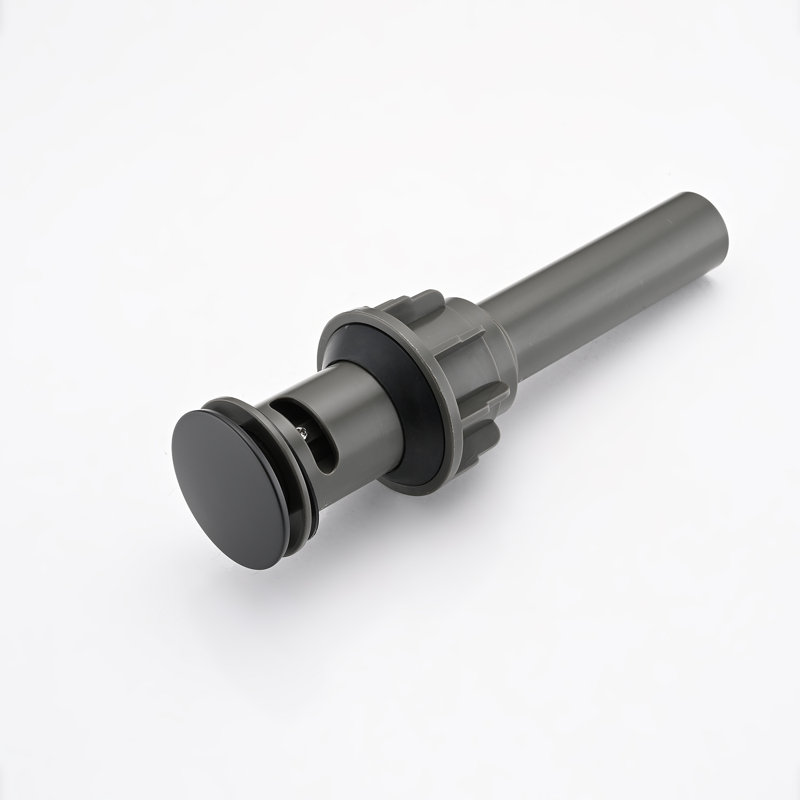 Pop-Up Bathroom Sink Drain With Overflow, Matte Black