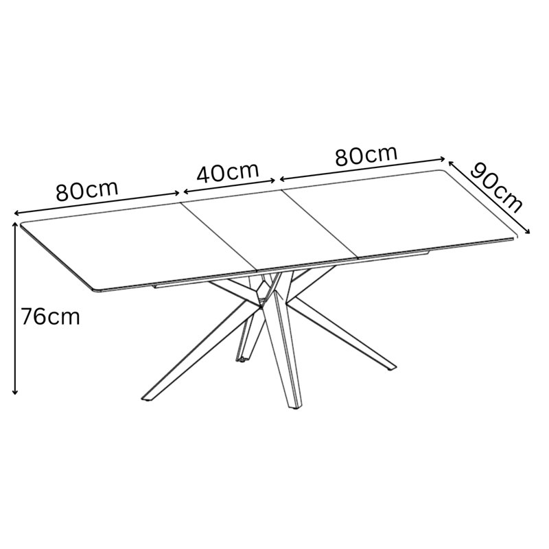 Commings Metal Base Dining Table, Grey