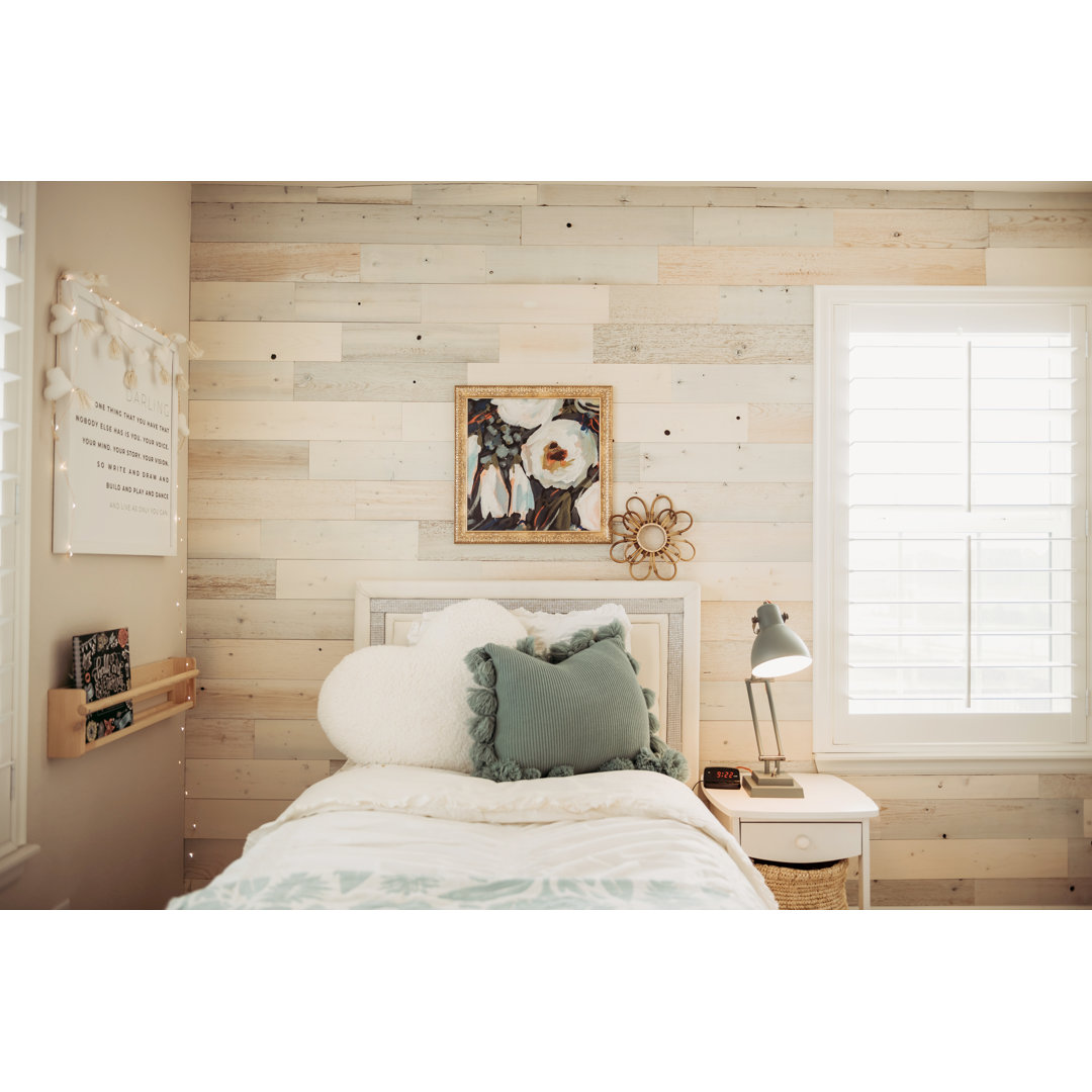 Timberchic River Reclaimed Wooden Wall planks - Simple Peel & Stick Wall Covering Application for DIY Accent Wall & Home Improvement - Modern, Premium Wall Paneling, 5" Wide Timber Chic 