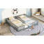 Lit simple au sol - Gris et pratique Double sans coffre-fort-121116314