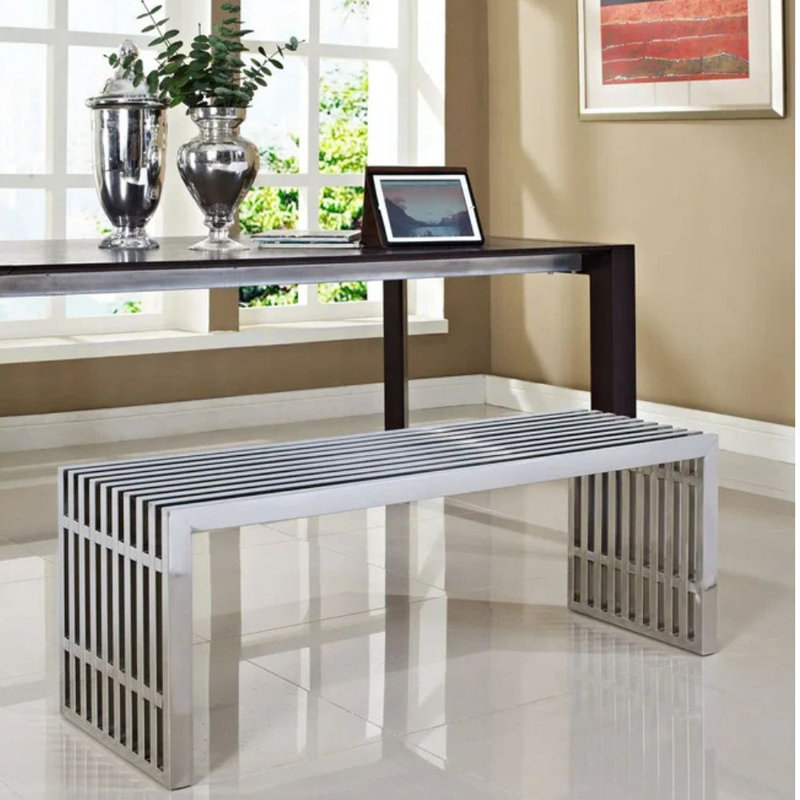  Stratus Stainless Steel Bench Collection, 17" H 48" W x 16" D