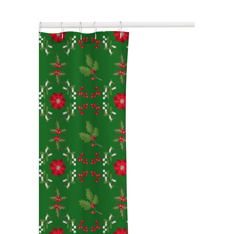 Rideau de douche Botanical Poinsettia, Vert