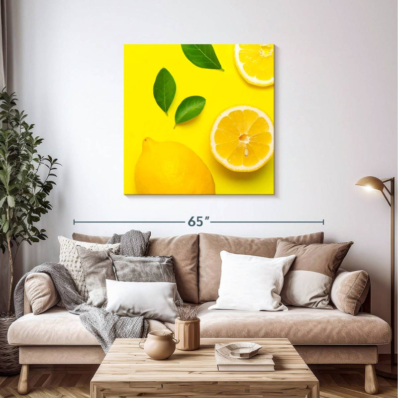 Yarlin citrons sur jaune, H 39 po x l 39 po