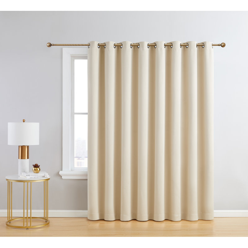 Tull Blackout Curtain Single Panel, Beige, 100" W x 96" L