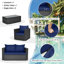 Ensemble de 4 chaises de patio en rotin avec coussins et table basse