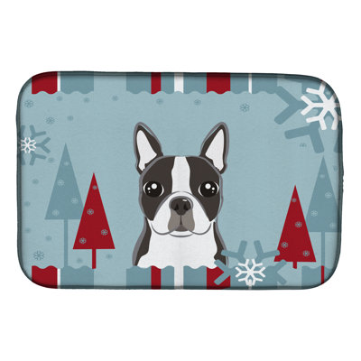 Tapis de séchage terrier de noël winter vacances boston