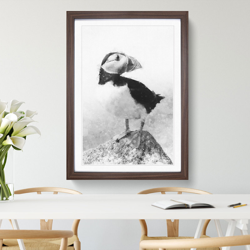 The Atlantic Puffin Bird - Framed Print, Walnut Framed, 87cm H x 62cm W x 2cm D