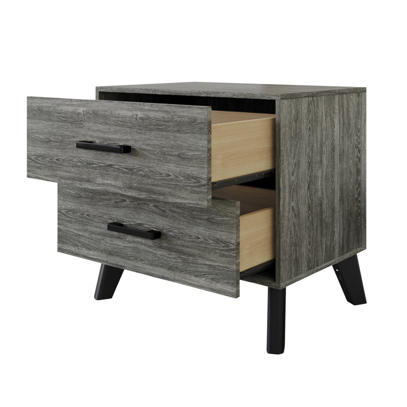 Ensemble de chambre à coucher 4 pièces Emery, Grand, Gris / gris foncé