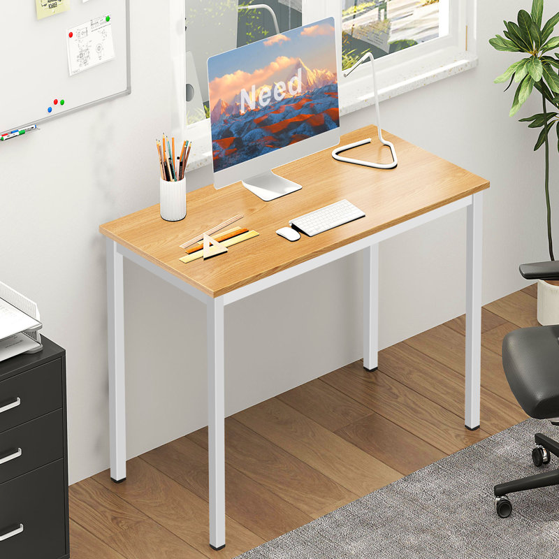 31.5'' W Rectangle Computer Desk, Oak/White, 29.53" H x 31.5" W x 15.75" D