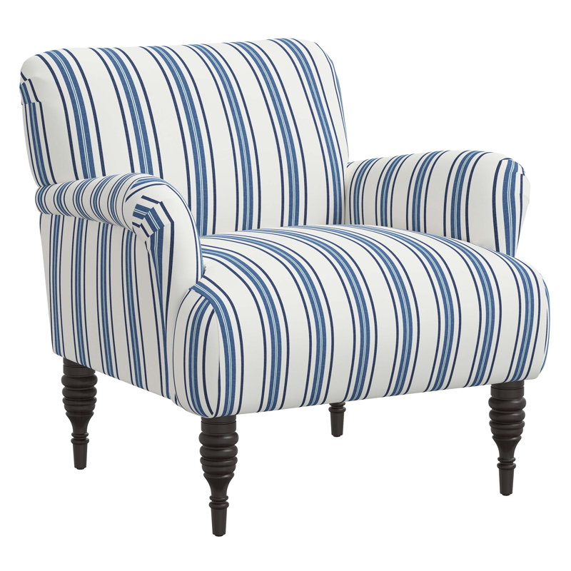 Fauteuil en coton Fairhope, Rayures bleu marine Philip