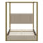 Lit plateforme à baldaquin avec tête de lit Upholstery