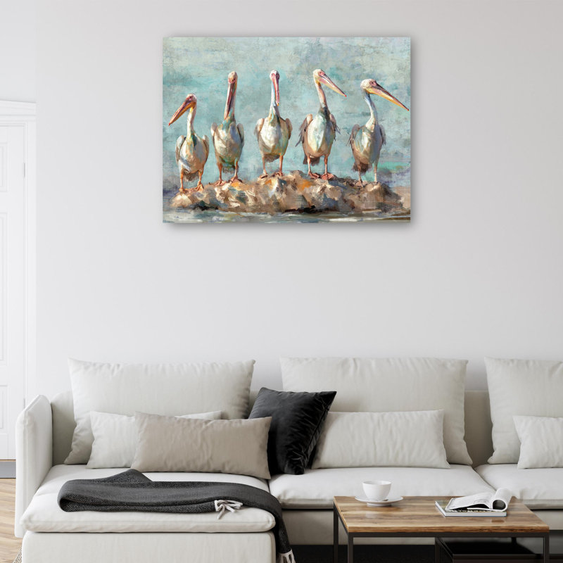 Pelican Pause by Studio Arts Canvas Art Print, Wrapped Canvas, 36" W x 27" H
