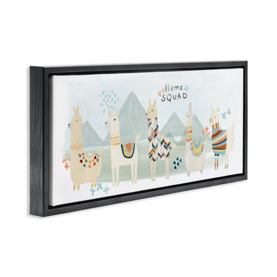 Llama Squad Whimsical Patterns Canvas Wall Art by June Erica Vess